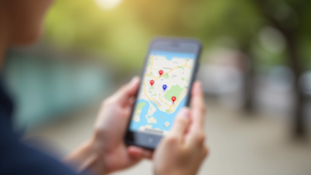 Map preview embedded in business card showing location pin, street name, and navigation details with clean cartography