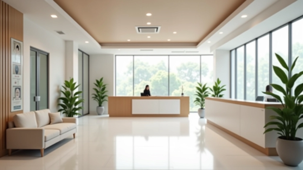 Welcoming clinic reception area with comfortable seating and professional staff at front desk
